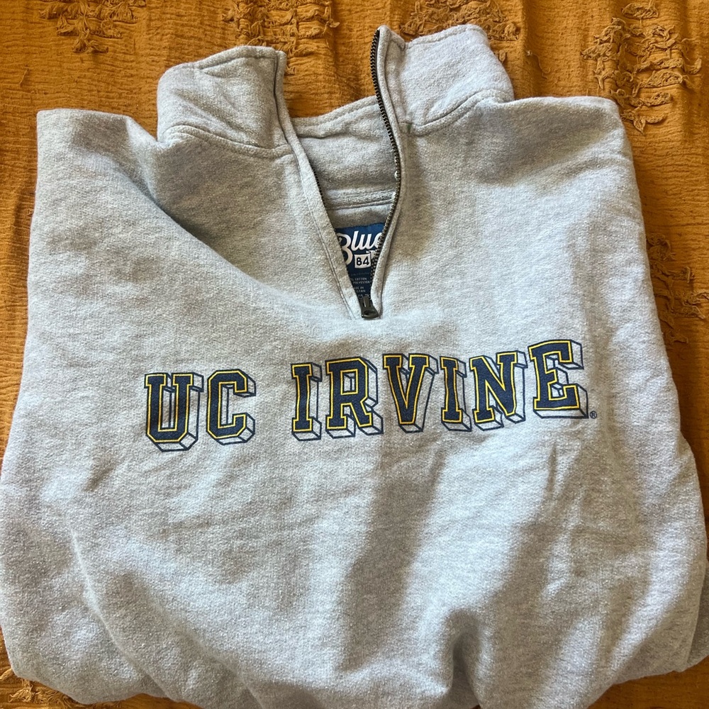 Blue 84 UC Irvine Gray Zip-Up Sweater